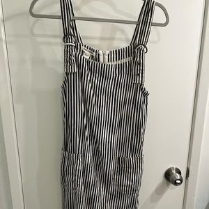 Billabong black and white stripped mini dress